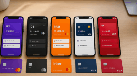 os 5 cartões com melhores aplicativos